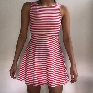 Red and White Striped Dress